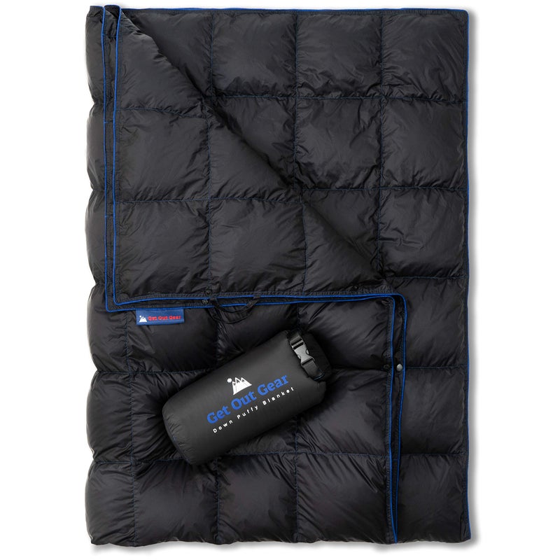 Get Out Gear Down Camping Blanket - Outdoor Lightweight Packable 650 Fill Power Down Blanket Compact Waterproof and Warm Backpacking Quilt for Camping Hiking Travel Hammock - Image 1